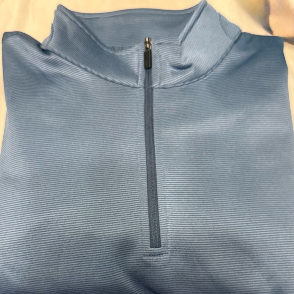 Hickey Freeman New York 1/4 Zip Pullover Mens Medium Blue Stretch Performance